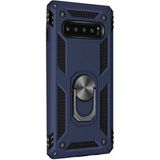Gpack Samsung Galaxy S10 Çift Katmanlı Tank Yüzüklü Mıknatıslı Vega Kapak Lacivert Cep Telefonu Kılıf