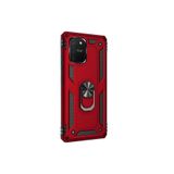 GPACK Samsung Galaxy S10 Lite ile uyumlu Kılıf Tank Koruma Vega Standlı Yüzüklü Mıknatıslı, Kırmızı