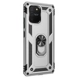 Gpack Samsung Galaxy S10 Lite Tank Koruma Vega Standlı Yüzüklü Mıknatıslı Gümüş Kılıf