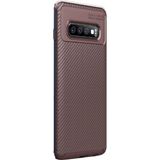 Gpack Samsung Galaxy S10 Negro Karbon Dizayn Kahverengi Silikon Kılıf