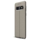 Gpack Samsung Galaxy S10 Niss Deri Görünümlü Kırmızı Silikon Kılıf
