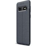 Gpack Samsung Galaxy S10E Niss Deri Görünümlü Lacivert Silikon Kılıf