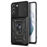 Gpack Samsung Galaxy S20 FE Tank Aramid Sürgülü Vega Yüzüklü Nano Siyah Kılıf
