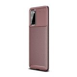 Gpack Samsung Galaxy S20 Negro Karbon Dizayn Silikon Kahverengi Kılıf