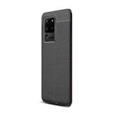 Gpack Samsung Galaxy S20 Ultra Niss Silikon Deri Görünümlü Siyah Kılıf