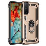 GPACK Samsung Galaxy S21 Plus 5G ile uyumlu Kılıf Tank Koruma Vega Standlı Yüzüklü Mıknatıslı, Gold