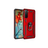 GPACK Samsung Galaxy S21 Plus 5G ile uyumlu Kılıf Tank Koruma Vega Standlı Yüzüklü Mıknatıslı, Kırmızı