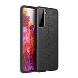 Gpack Samsung Galaxy S21 Plus 5G Niss Deri Görünümlü Silikon+Full Ekran Siyah Kılıf
