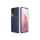 GPACK Samsung Galaxy S21 Ultra 5G ile uyumlu Kılıf Negro Karbon Dizayn Silikon, Lacivert