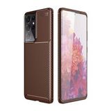 Gpack Samsung Galaxy S21 Ultra 5G Kılıf Negro Karbon DizaynFull Ekran Koruyucu