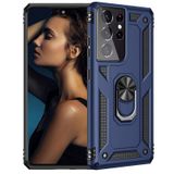 Gpack Samsung Galaxy S21 Ultra 5G Tank Koruma Vega Standlı Yüzüklü Mıknatıslı Lacivert Kılıf