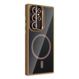 GPACK Samsung Galaxy S22 Ultra 5G ile uyumlu Kılıf Standlı M-Safe Özellikli Etro Kapak + Lens Koruma Çöl Titanyum