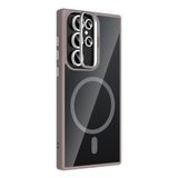 GPACK Samsung Galaxy S22 Ultra 5G ile uyumlu Kılıf Standlı M-Safe Özellikli Etro Kapak + Lens Koruma Gri