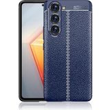 GPACK Samsung Galaxy S23 Plus ile uyumlu Kılıf Niss Silikon Deri Görünümlü Kamera Korumalı, Lacivert