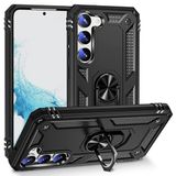 GPACK Samsung Galaxy S23 Plus ile uyumlu Kılıf Vega Sert Silikon Tank Standlı Yüzüklü Mıknatıslı, Siyah