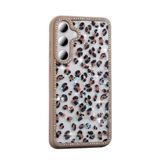 GPACK Samsung Galaxy S24 FE ile uyumlu Kılıf Simli ve Taşlı Dizayn Azra Kapak Gold