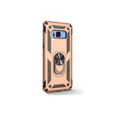 Gpack Samsung Galaxy S8 Plus ile Uyumlu Vega Standlı Yüzüklü Mıknatıslı Kılıf, Gold