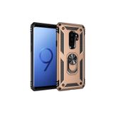 GPACK Samsung Galaxy S9 PLUS ile uyumlu Kılıf Vega Tank Standlı Yüzüklü Mıknatıslı, Gold