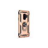 Gpack Samsung Galaxy S9 Plus ile Uyumlu Vega Standlı Yüzüklü Mıknatıslı Kılıf, Gold