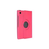 Gpack Samsung Galaxy Tab A9+ Plus ile Uyumlu Kapaklı Standlı 360 Dönebilen Tablet Kılıfı, Pembe Koyu