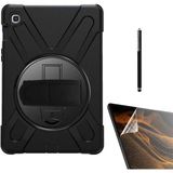 Gpack Samsung Galaxy Tab S6 Lite P610 Kılıf Defender Tablet Tank Koruma Standlı DF22 + Nano + Kalem Siyah