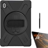 Gpack Samsung Galaxy Tab S7 Fe T733 Kılıf Defender Tablet Tank Koruma Standlı DF33 + Nano + Kalem Siyah