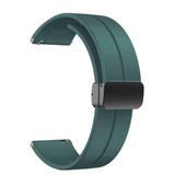 GPACK Samsung Galaxy Watch 3 41mm ile uyumlu Kordon Kayış d-buckle Mıknatıslı Silikon 20/jku, Koyu Yeşil