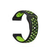 GPACK Samsung Galaxy Watch 3 41mm ile uyumlu Kordon Kayış Delikli Silikon 20/nkn, Siyah Yeşil