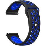 Gpack Samsung Galaxy Watch 3 41MM Kordon Kayış Delikli Silikon 20/nkn Siyah - Mavi