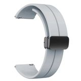 GPACK Samsung Galaxy Watch 3 45mm ile uyumlu Kordon Kayış d-buckle Mıknatıslı Silikon 22/jku, Gri