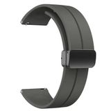 GPACK Samsung Galaxy Watch 3 45mm ile uyumlu Kordon Kayış d-buckle Mıknatıslı Silikon 22/jku, Koyu Gri