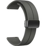 Gpack Samsung Galaxy Watch 3 45MM Kordon Kayış D-Buckle Mıknatıslı Silikon 22/jku Koyu Gri