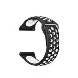 GPACK Samsung Galaxy Watch 6 40mm ile uyumlu Kordon Kayış Delikli Silikon 20/nkn, Siyah - Beyaz