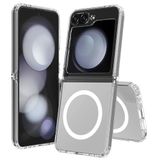 GPACK Samsung Galaxy Z Flip 4 ile uyumlu Kılıf Embos Manyetik Şarj Özellikli Sert PC Kapak, Şeffaf