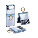 Gpack Samsung Galaxy Z Flip 4 Kılıf Kıpta Yüzüklü Lens Korumalı Kapak