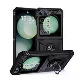 Gpack Samsung Galaxy Z Flip 6 Kılıf Vega Tank Standlı Yüzüklü Mıknatıslı