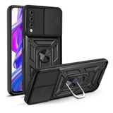 Gpack Vivo Y20 Tank Aramid Sürgülü Vega Yüzüklü Siyah Kılıf