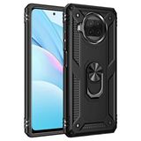 Gpack Xiaomi Mi 10T Lite Vega Tank Koruma Standlı Yüzüklü Mıknatıslı Siyah Kılıf