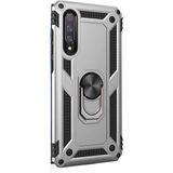 Gpack Xiaomi Mi 9 Çift Katmanlı Tank Yüzüklü Mıknatıslı Vega Kapak Gümüş Cep Telefonu Kılıf