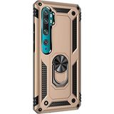 Gpack Xiaomi Mi Note 10 Çift Katmanlı Tank Yüzüklü Mıknatıslı Vega Kapak Gold Cep Telefonu Kılıf
