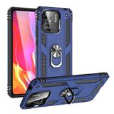 Gpack Xiaomi Poco C40 Vega Sert Silikon Tank Standlı Yüzüklü Mıknatıslı Lacivert Kılıf