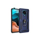 Gpack Xiaomi Poco F2 Pro ile Uyumlu Kılıf, Vega Standlı, Yüzüklü, Mıknatıslı, Full Ekran Koruma, Lacivert