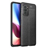 GPACK Xiaomi Poco F3 ile uyumlu Kılıf Niss Silikon Deri Görünümlü, Siyah