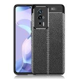 GPACK Xiaomi Poco F5 Pro ile uyumlu Kılıf Niss Silikon Deri Görünümlü, Siyah