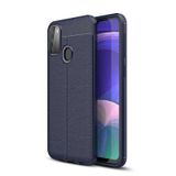Gpack Xiaomi Poco M3 Niss Silikon Deri Görünümlü Lacivert Kılıf
