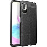 Gpack Xiaomi Poco M3 Pro Niss Silikon Deri Görünümlü Korumalı Siyah Kılıf