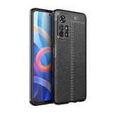 GPACK Xiaomi Poco M4 Pro 5G ile uyumlu Kılıf Niss Silikon Deri Görünümlü Kamera Korumalı, Siyah