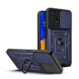 Gpack Xiaomi Poco M4 Pro 5G Tank Aramid Sürgülü Vega Yüzüklü Nano Lacivert Kılıf