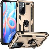 Gpack Xiaomi Poco M4 Pro 5G Vega Tank Standlı Yüzüklü Mıknatıslı Nano Glass Gold Kılıf