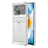GPACK Xiaomi Redmi 10C ile uyumlu Kılıf 1 Adet Kartlıklı Silikon Kamera Korumalı, Şeffaf